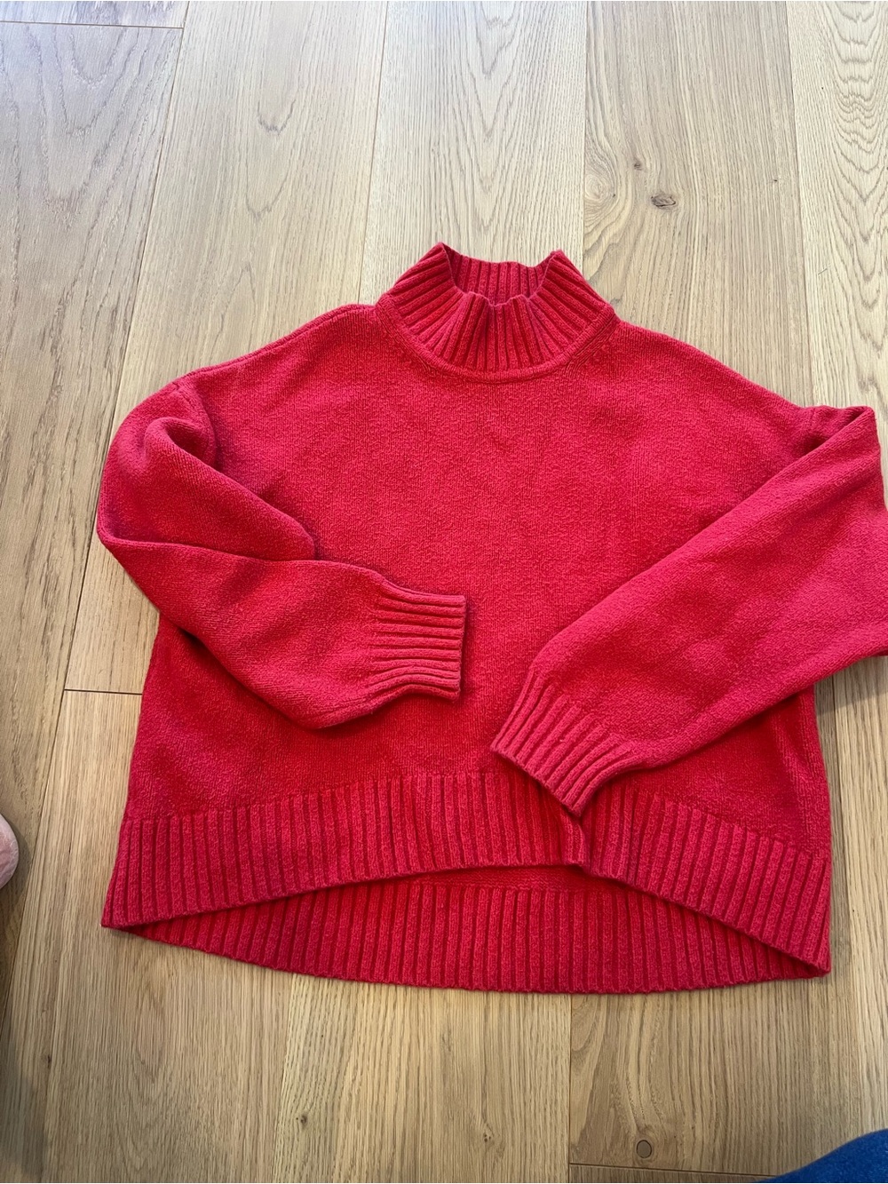GAP Red Ribbed Mock-Neck Sweater